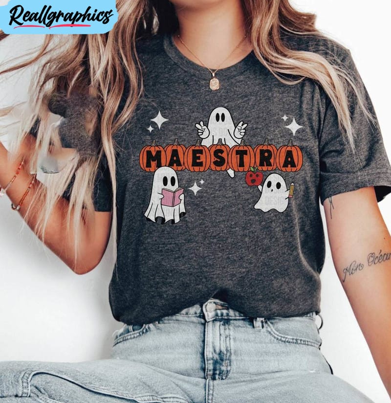maestra halloween shirt , halloween spanish unisex hoodie crewneck
