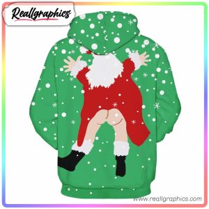 naughty santa claus snowflake icon green 3d printed hoodie