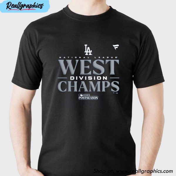 official los angeles dodgers 2023 nl west division champions locker room unisex t-shirt, hoodie, sweatshirt