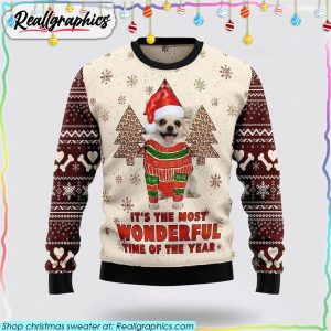 chihuahua-the-most-beautiful-time-3d-printed-christmas-sweater-sweatshirt-pet-lover-christmas-sweater