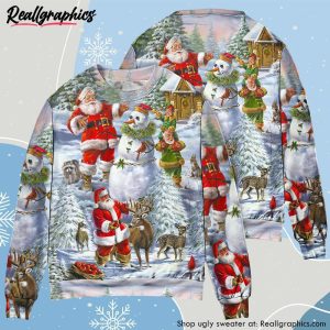 christmas-santa-claus-snowman-elf-so-happy-art-style-ugly-christmas-sweater-2