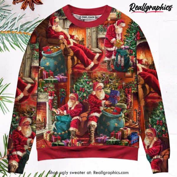 christmas-santa-claus-story-chilling-happy-xmas-art-style-ugly-christmas-sweater-1