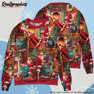 christmas-santa-claus-story-chilling-happy-xmas-art-style-ugly-christmas-sweater-2