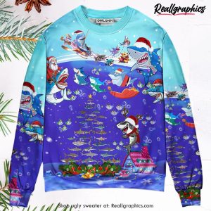 christmas-santa-shark-sits-on-rockets-and-brings-gifts-to-ocean-ugly-christmas-sweater-1