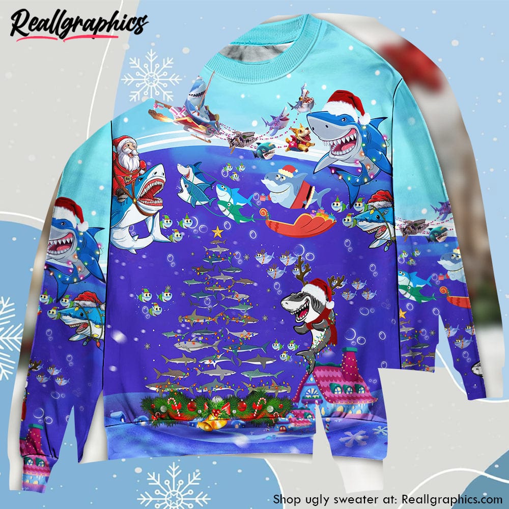 christmas-santa-shark-sits-on-rockets-and-brings-gifts-to-ocean-ugly-christmas-sweater-2