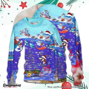 christmas-santa-shark-sits-on-rockets-and-brings-gifts-to-ocean-ugly-christmas-sweater-3