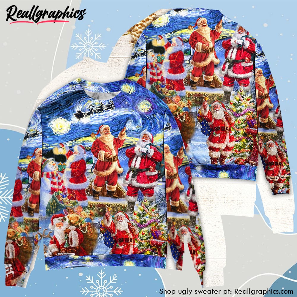 christmas-santa-snow-night-merry-xmas-ugly-christmas-sweater-2