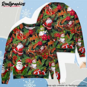 christmas-santa-snowman-merry-xmas-to-everyone-ugly-christmas-sweater-2