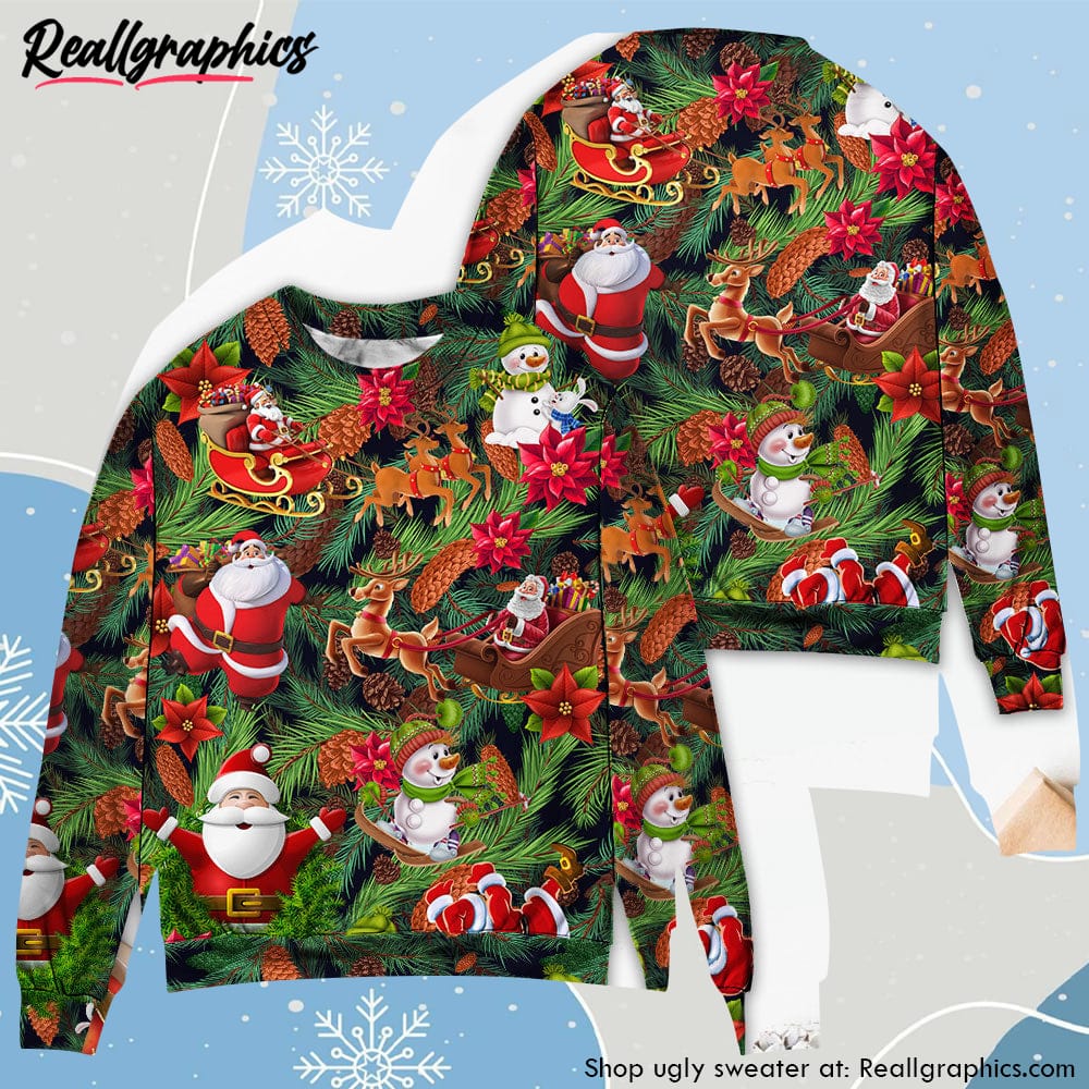 christmas-santa-snowman-merry-xmas-to-everyone-ugly-christmas-sweater-2