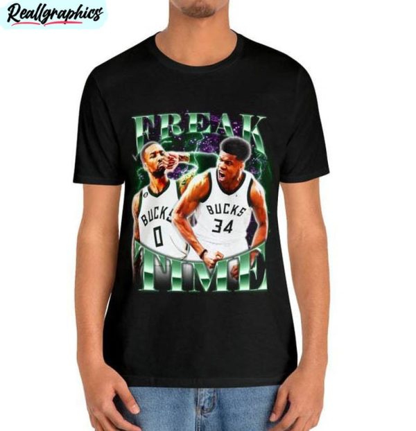 damian lillard bucks freak time shirt, vintage dame lillard crewneck unisex t shirt