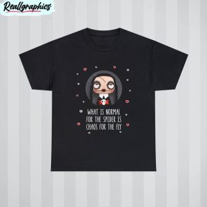 gothic wednesday doll art shirt, halloween gothic short sleeve crewneck