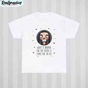 gothic wednesday doll art shirt, halloween gothic short sleeve crewneck
