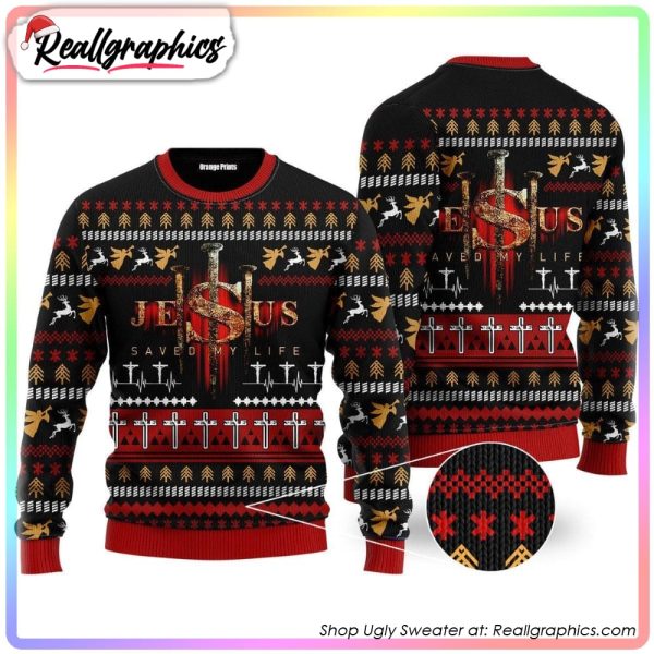 jesus saved my life ugly christmas sweater, christmas gifts