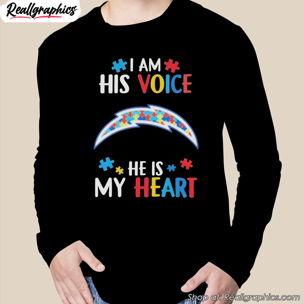 los-angeles-chargers-autism-awareness-i-am-his-voice-he-is-my-heart-2023-shirt-2