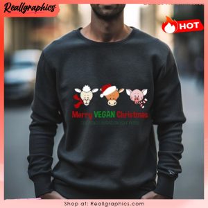 merry vegan christmas relaxed fit shirt