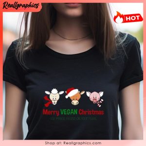 merry vegan christmas relaxed fit shirt