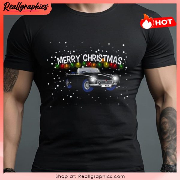 mgb christmas featuring a black mg car unisex shirt