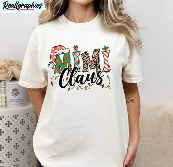 mimi claus shirt, grandma christmas long sleeve unisex t shirt