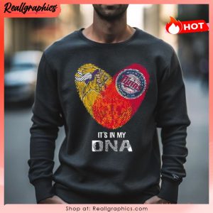 minnesota vikings and minnesota twins heart it's in my dna 2023 shirt