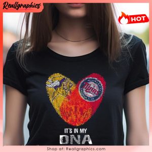 minnesota vikings and minnesota twins heart it's in my dna 2023 shirt