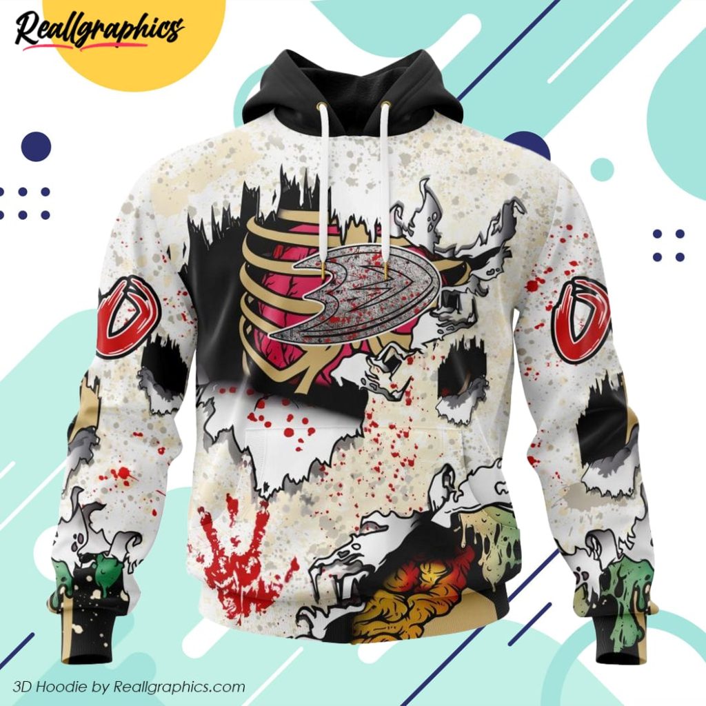 nhl anaheim ducks special zombie style for halloween hoodie