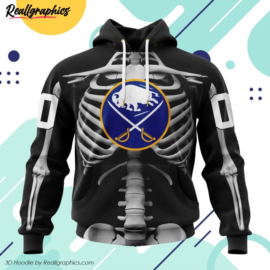 nhl buffalo sabres special skeleton costume for halloween hoodie