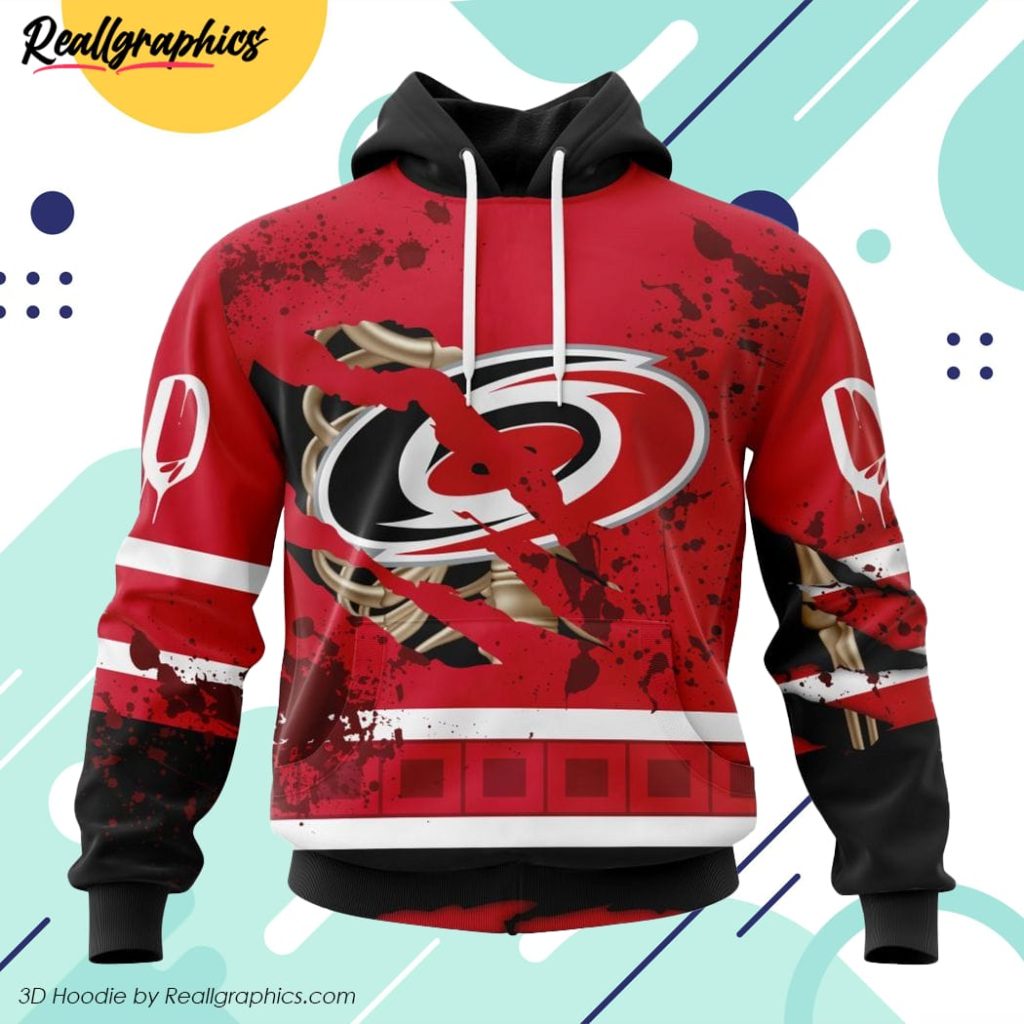 nhl carolina hurricanes specialized design jersey with your ribs for halloween 3d printed hoodie
