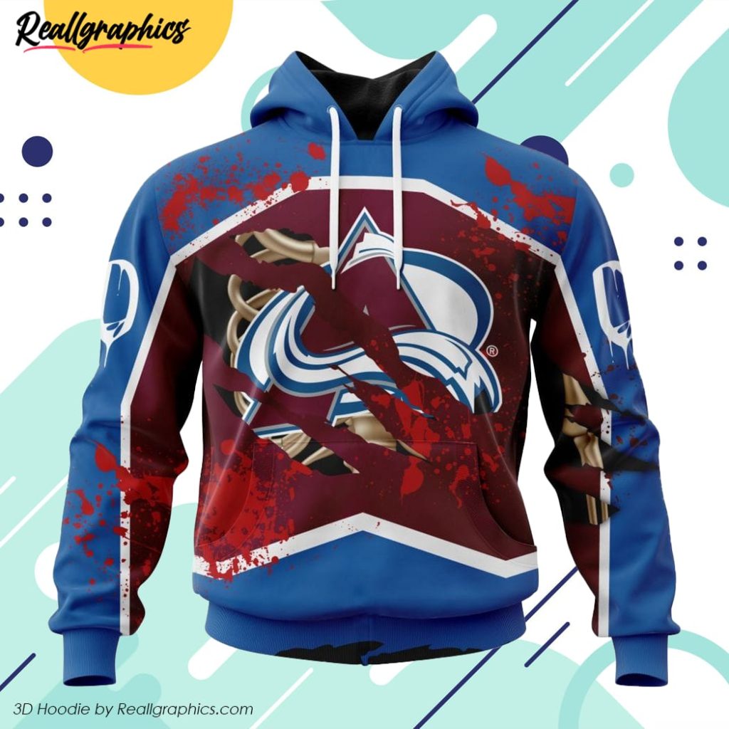 nhl colorado avalanche specialized design jersey with your ribs for halloween all over printed hoodie