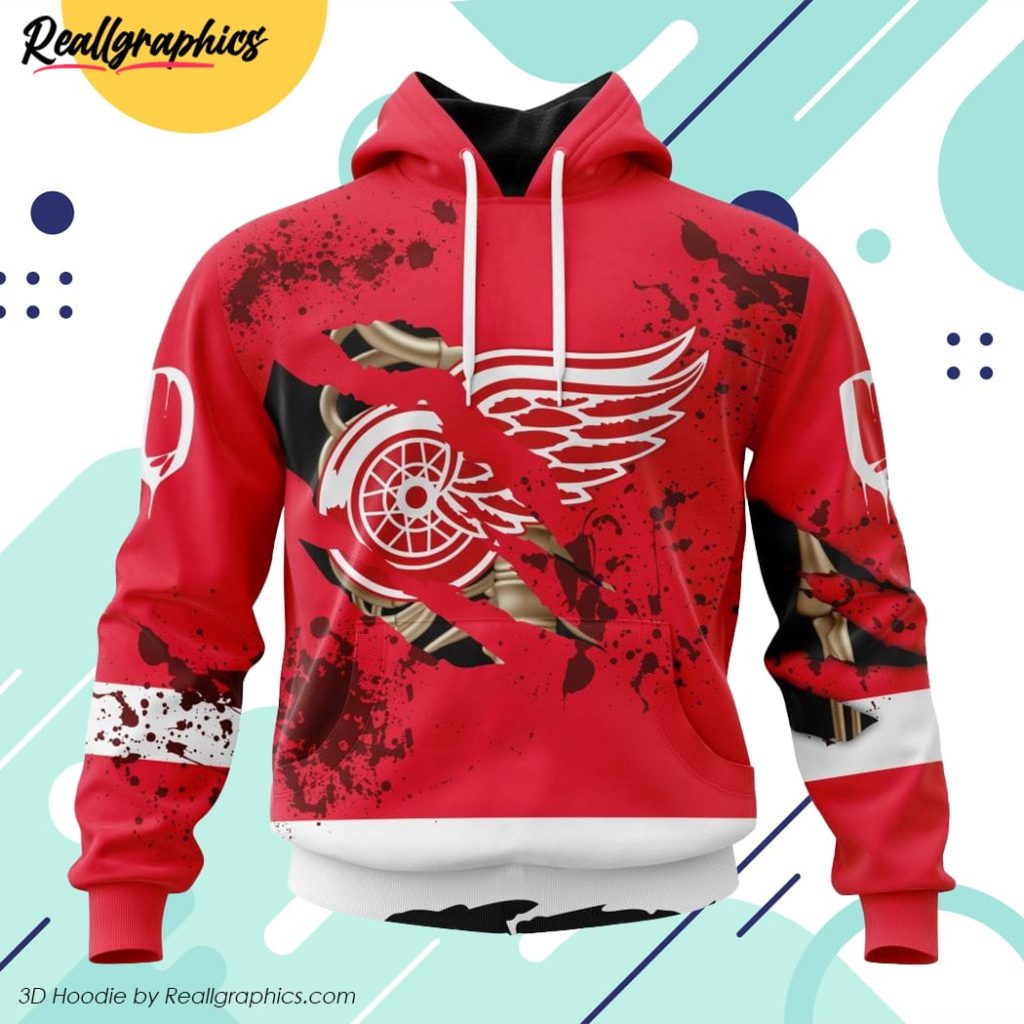 nhl detroit red wings specialized design jersey with your ribs for halloween 3d printed hoodie