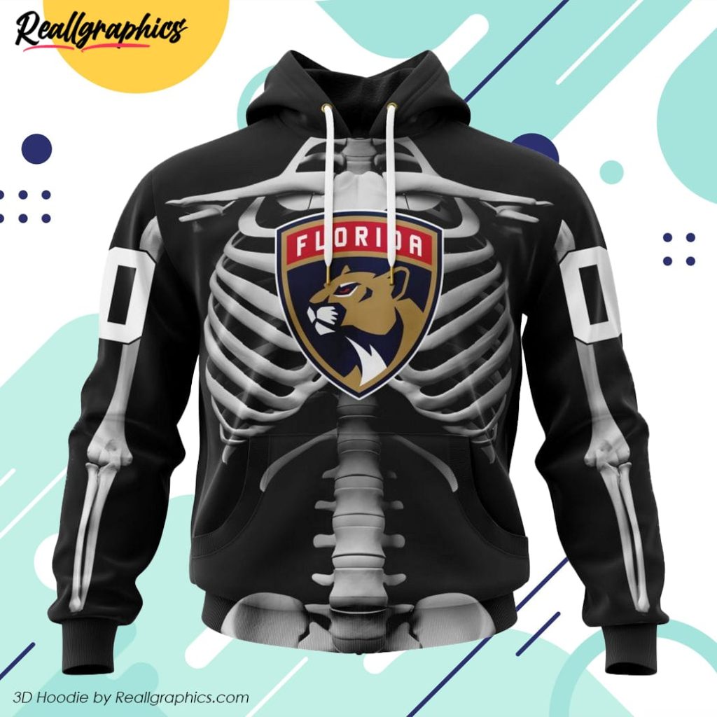 nhl florida panthers special skeleton costume for halloween hoodie
