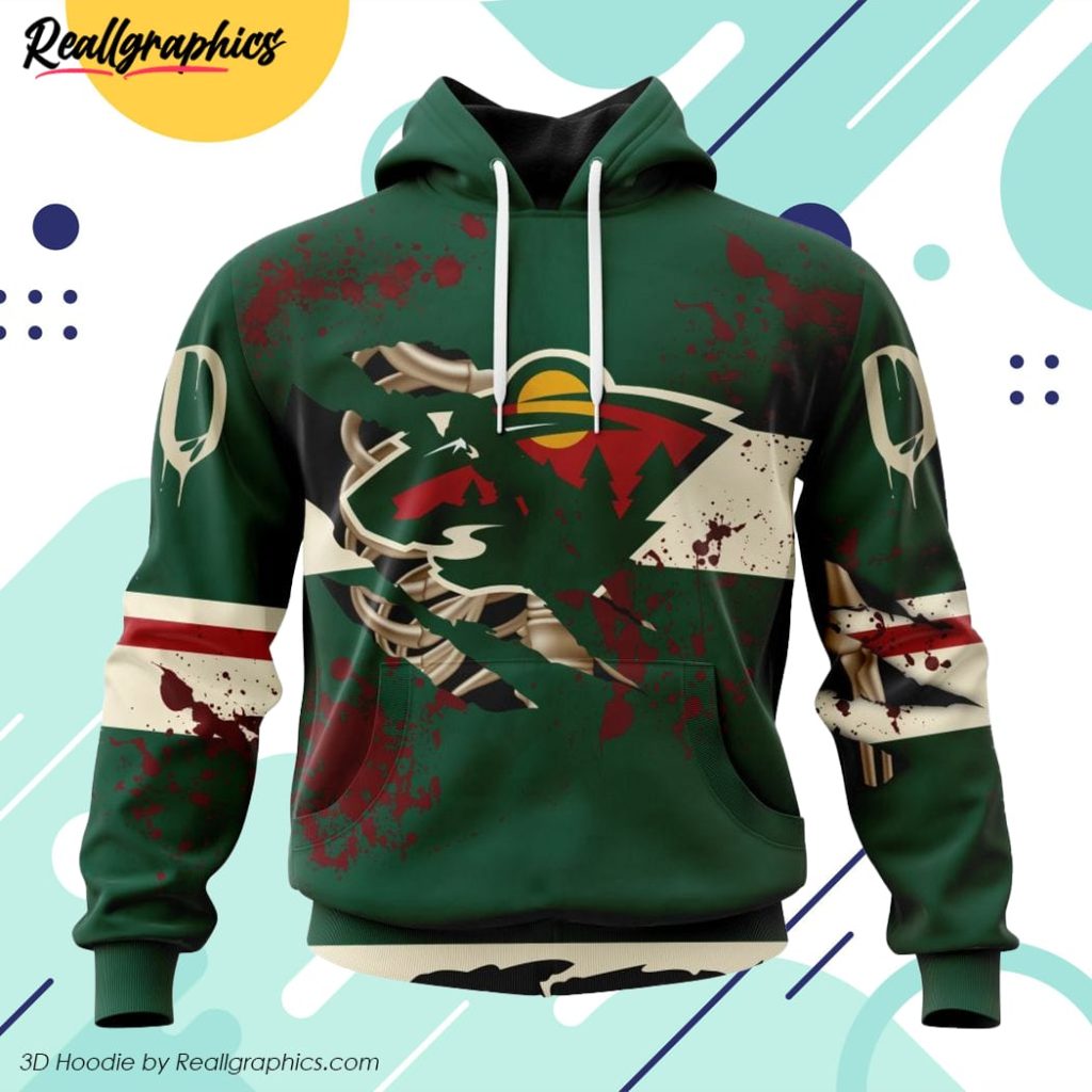 nhl minnesota wild specialized design jersey with your ribs for halloween 3d printed hoodie