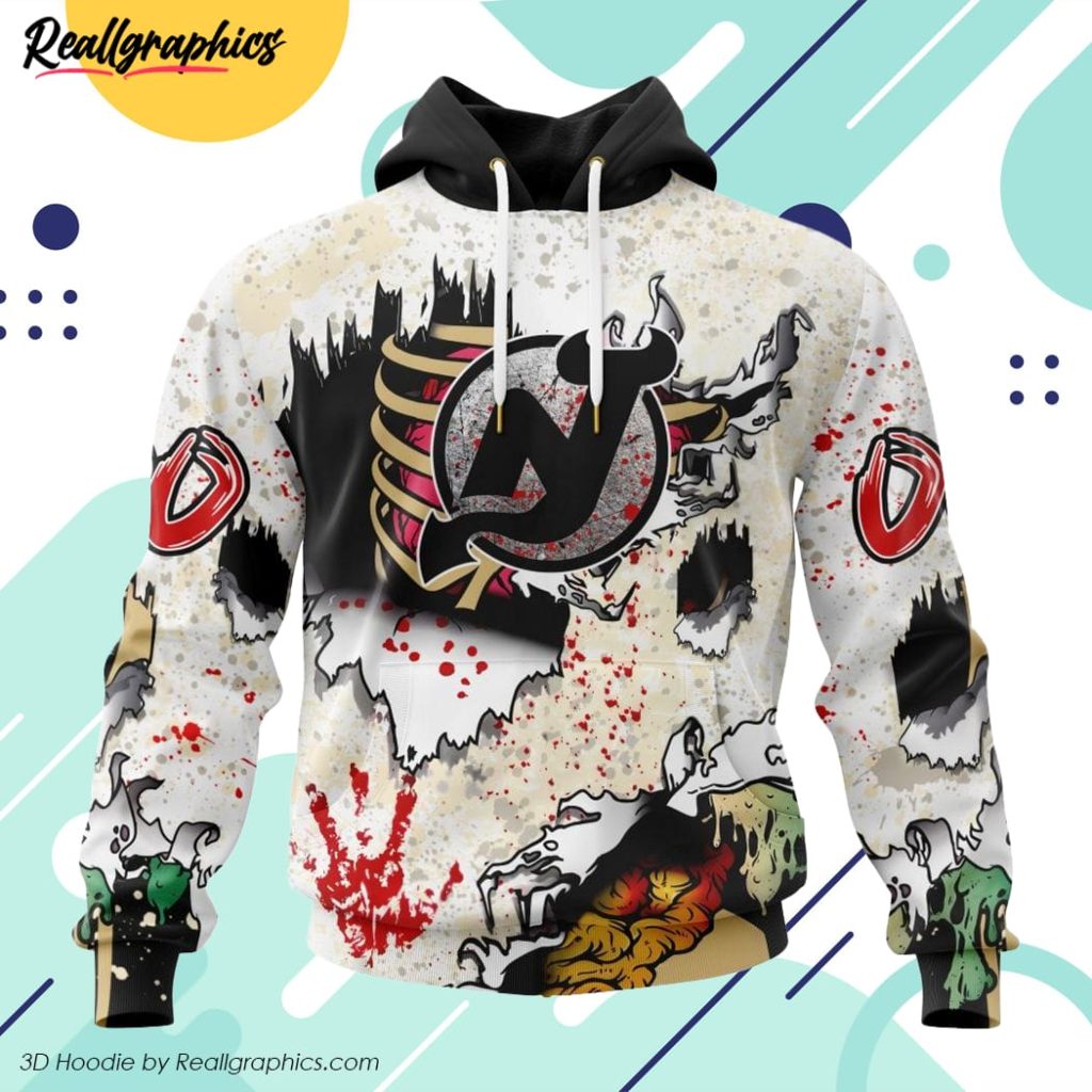 nhl new jersey devils special zombie style for halloween hoodie