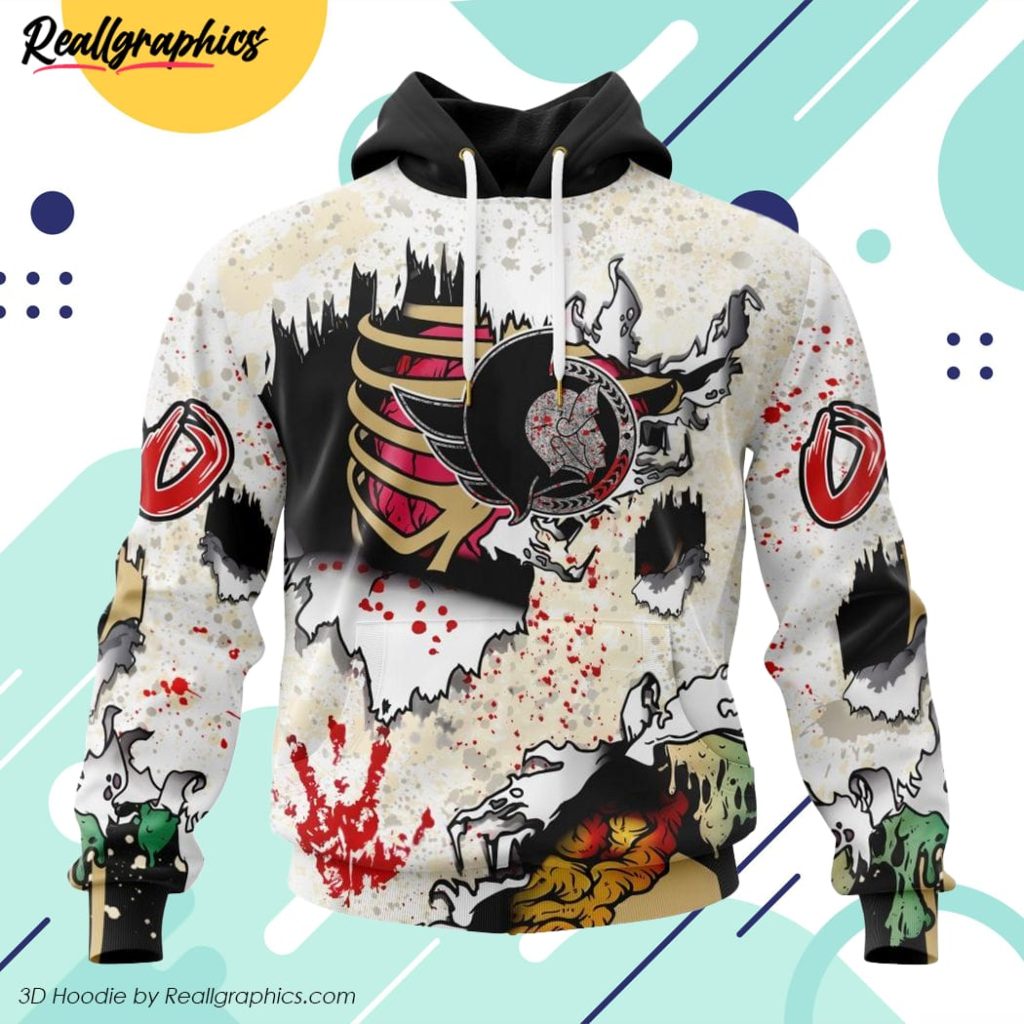 nhl ottawa senators special zombie style for halloween hoodie