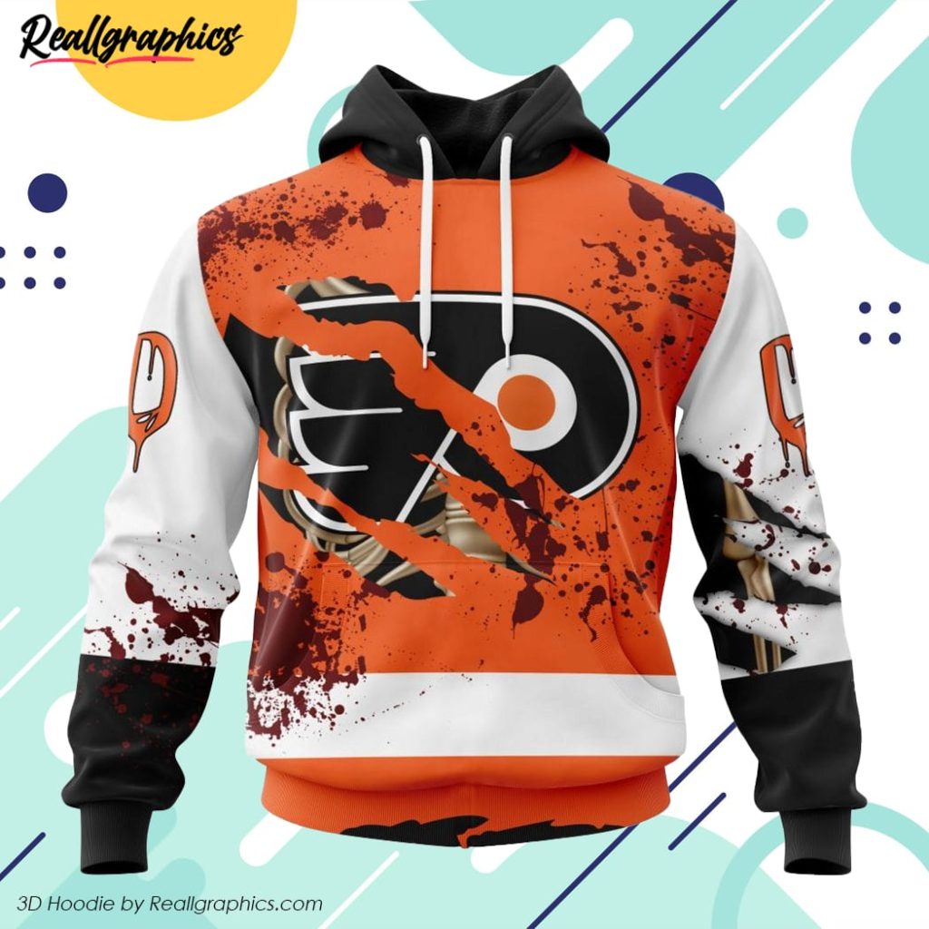 nhl philadelphia flyers specialized design jersey with your ribs for halloween 3d printed hoodie