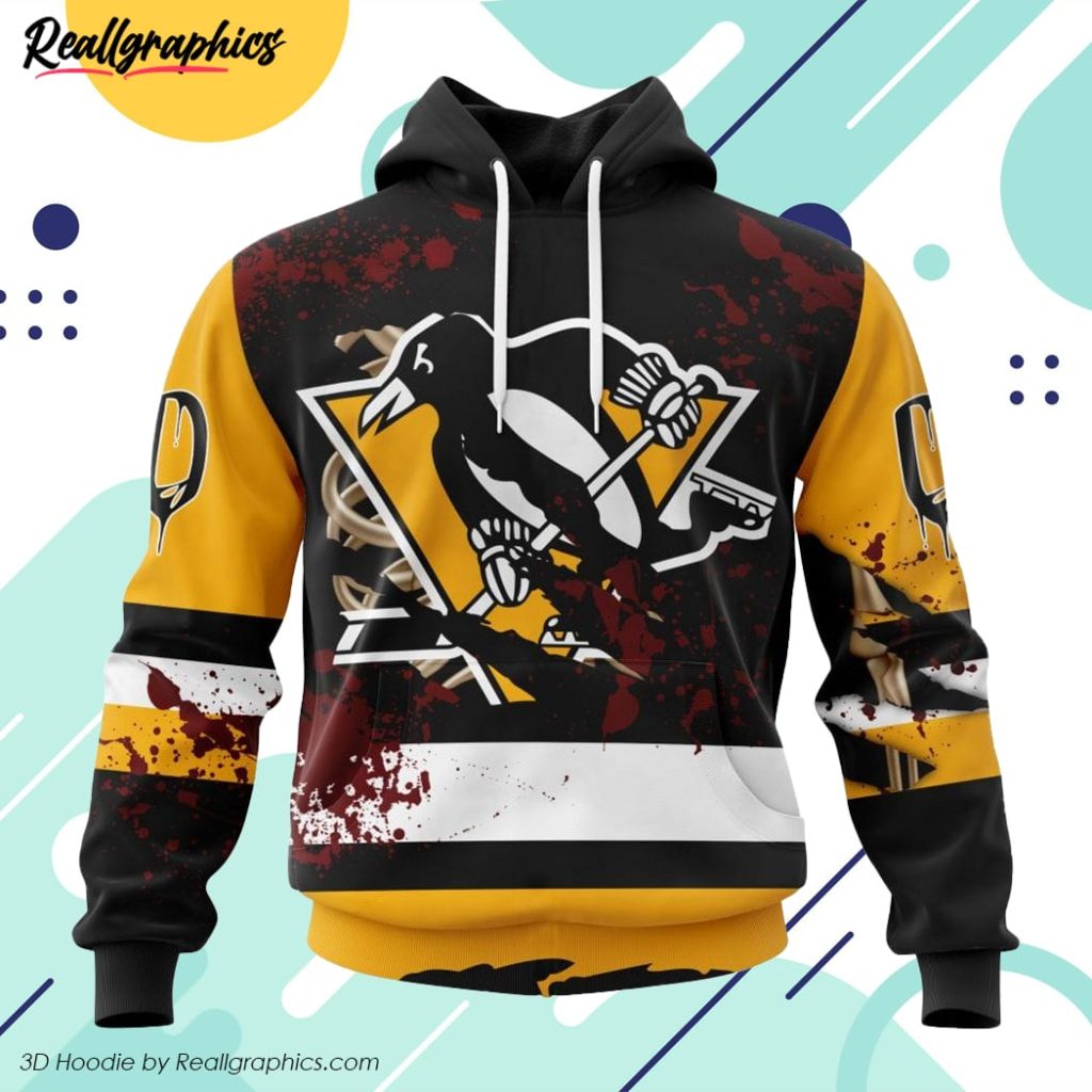 nhl pittsburgh penguins specialized design jersey with your ribs for halloween 3d printed hoodie
