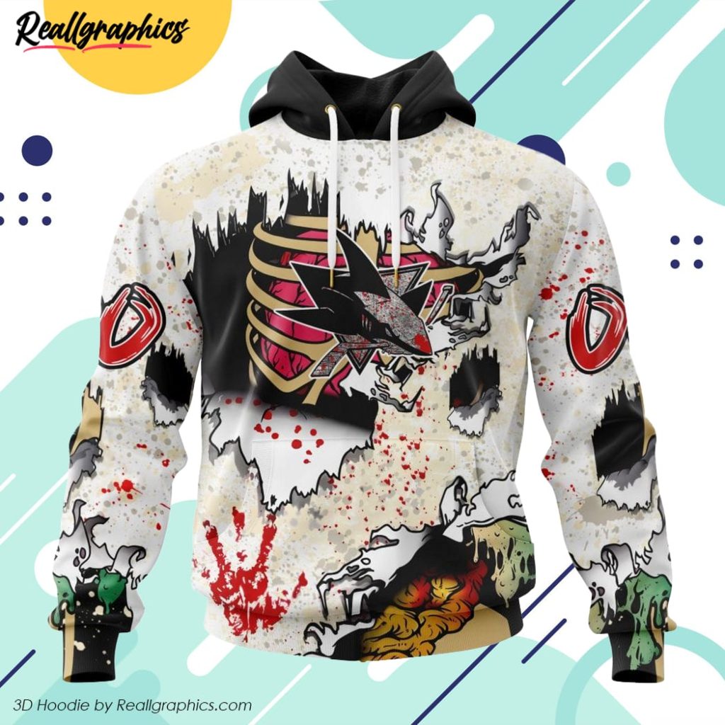 nhl san jose sharks special zombie style for halloween hoodie