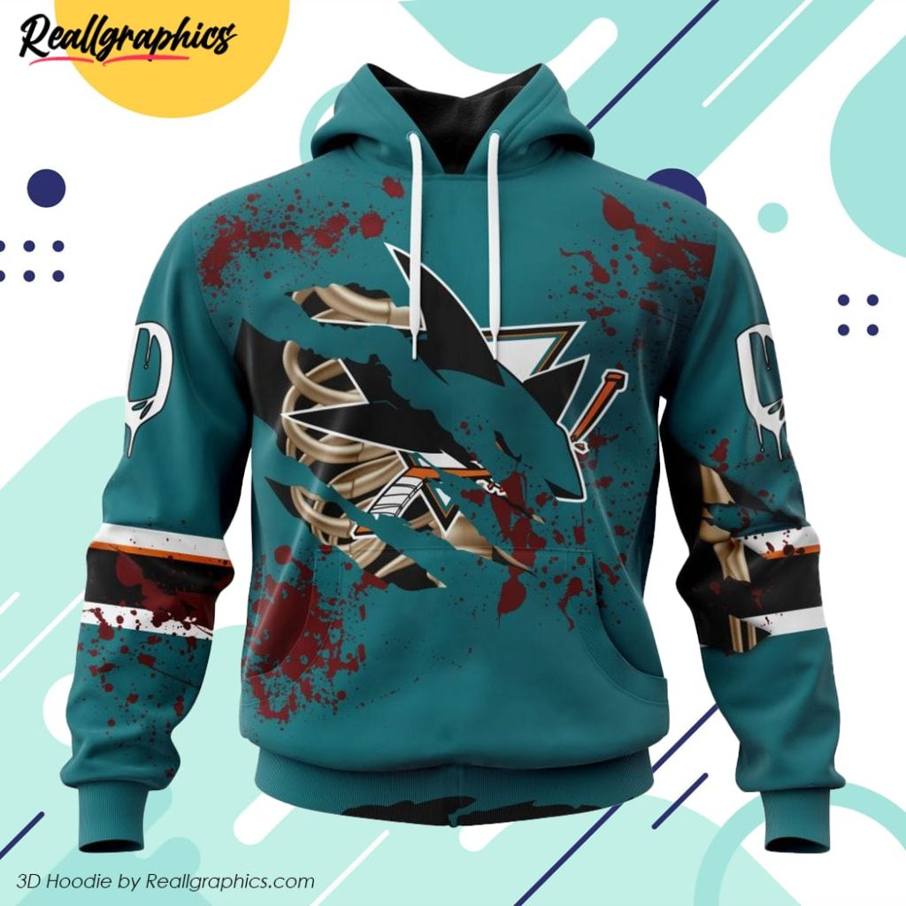 nhl san jose sharks specialized design jersey with your ribs for halloween hoodie