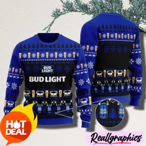 Christmas-Scenes-With-Blue-Bud-Light-Beer-Christmas-Ugly-Sweater-3D