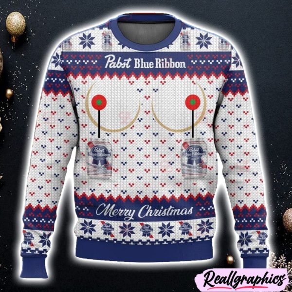 pabst-blue-ribbon-titties-funny-ugly-sweater-christmas-3d-printed