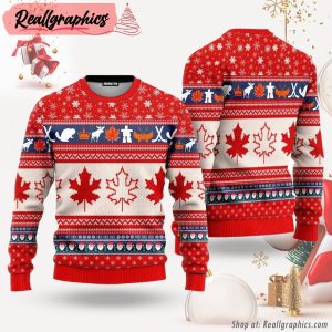 christmas-canada-maple-leaf-ugly-christmas-sweater-for-men-women