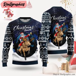 christmas-town-santa-claus-rides-reindeer-ugly-christmas-sweater-for-men-women