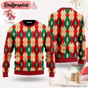 christmas-tree-love-winter-argyle-ugly-christmas-sweater-for-men-women