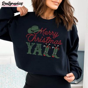 Country Christmas Funny Shirt, Merry Christmas Yall Sweater Short Sleeve
