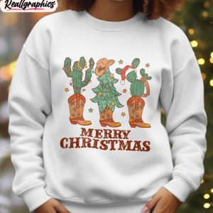 Country Christmas Shirt, Cowboy Christmas Crewneck Sweatshirt Sweater