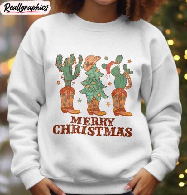 country christmas shirt, cowboy christmas crewneck sweatshirt sweater