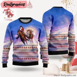 cowboy-santa-claus-ugly-christmas-sweater-for-men-women