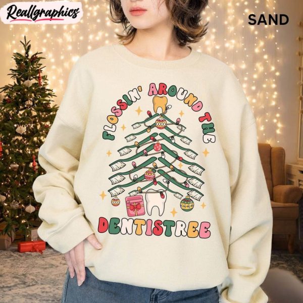 dentist christmas shirt, flossing dentistree dental squad tee short sleeve