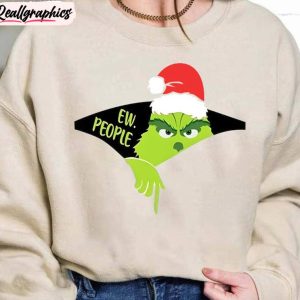 Ew People Grinch Shirt, Christmas Cute Short Sleeve Sweater