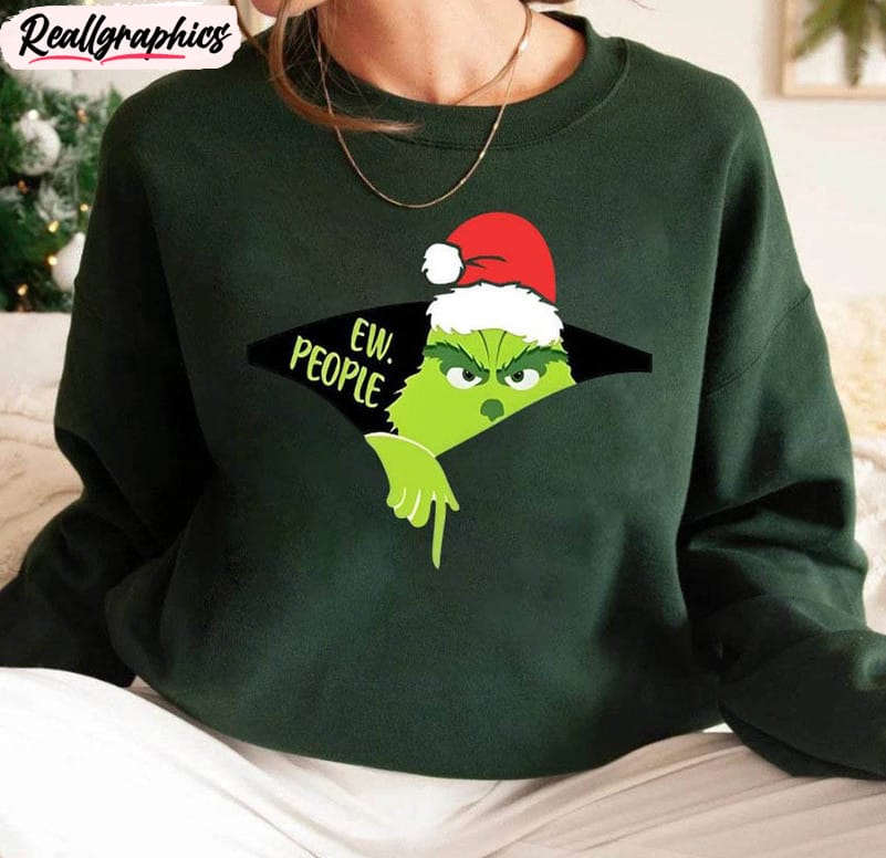 Ew People Grinch Shirt, Christmas Cute Short Sleeve Sweater