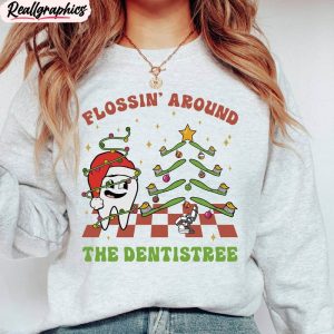 Flossing Around The Dentistree Shirt, Dentist Christmas Short Sleeve Tee